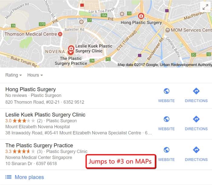 Google Maps Plastic Surgery Singapore